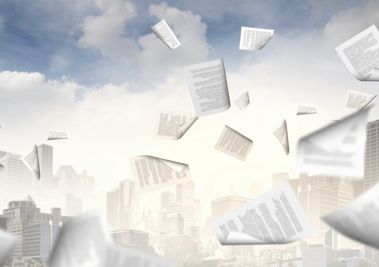 Law papers all up in the air